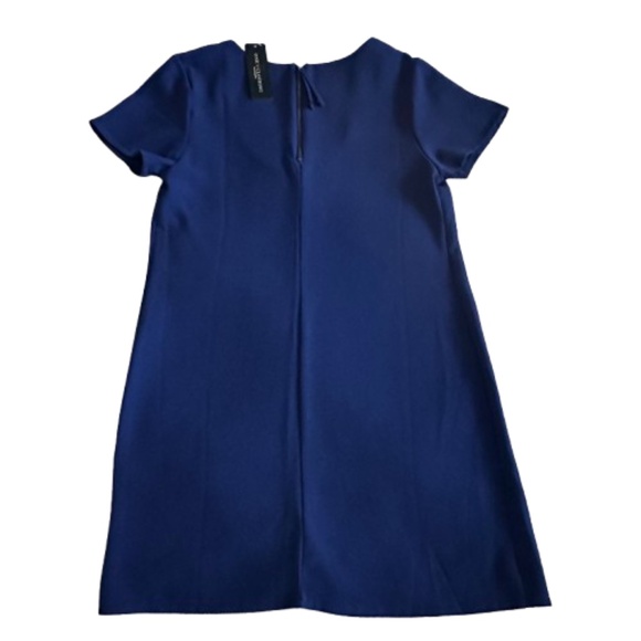 one clothing Women M Royal Blue Short Sleeve Round Neck Relaxed Tunic Mini Dress - Picture 4 of 13